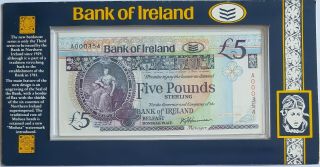 Ireland - Northern - 5 Pound - A000354 - 1st Day Bank Presentation Pack 28.  8.  1990,  Scarce