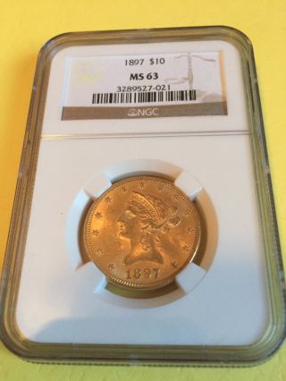 1897 $10 Eagle Liberty Head Gold Coin Ms63