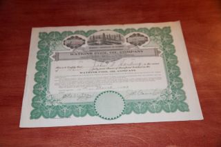 Watkins Pool Oil Company Dallas Tx Stock Certificate Rare 1919