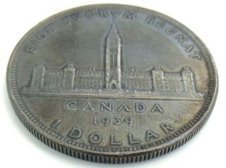 1939 Canada One 1 Dollar Canadian George Vi Silver Almost Uncirculated Coin J923