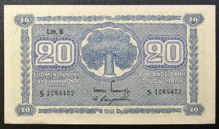20 Markkaa Finland 1945 Banknote Unc