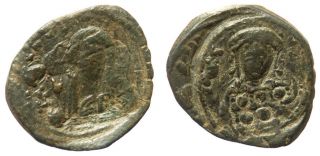 Byzantine Michael Vii Follis Overstruck At Constantine X And Eudocia Follis