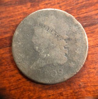 1809 1/2c Half Cent Early American Copper Coin