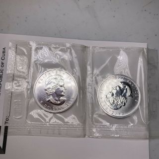 (2) 2006 Canadian Maple Leaf.  9999 1 Oz Fine Silver $5 Coin - Canada Bullion