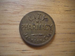 Jackson California City Pharmacy 12 1/2 Cents Gold Rush Town Token