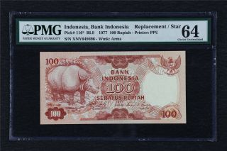 1977 Indonesia Bank Replacement 100 Rupiah Pick 116 Pmg 64 Choice Unc
