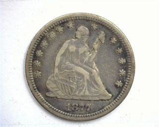 1877 - S Seated Liberty Silver 25 Cents Choice Extremely Fine