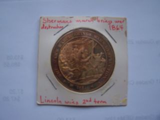 Civil War Set 1860 Pony Express,  Lincoln ' s Election - 1865 Solid Bronze Medal 7
