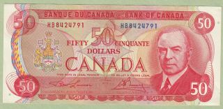 1975 Bank Of Canada 50 Dollars Note - Lawson/bouey - Hb8424791 - Unc