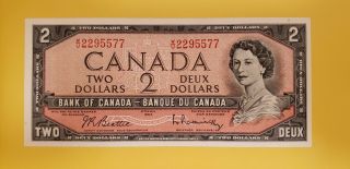 1 Crisp Uncirculated 1954 Two Dollar Bill