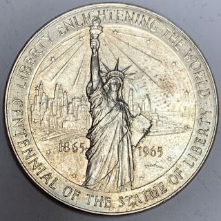 1965 Statue Of Liberty Centennial American Museum Of Immigration Silver Medal