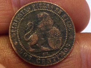 Metal Detector Find - Spanish Provisional Government 2 Centimos Copper Coin A82