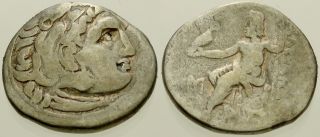 026.  Greek Silver Coin.  Alexander Iii.  Ar Drachm.  Herakles / Zeus.  Avf