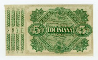 1878 $5 The State of LOUISIANA Baby Bond w/ 4 Coupons AU, 2