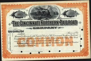 Cincinnati Northern Railroad Co Of Ohio,  189 -,  Unissued,  Crisp Stock Certificate