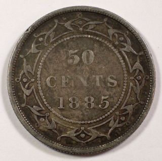 1885 Newfoundland Canada Victoria 50 Cent Silver Half Dollar Pretty Coin