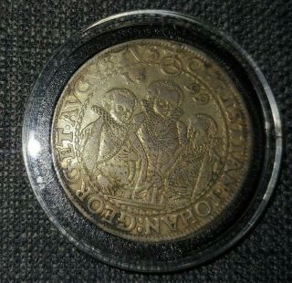 German States Saxony - Albertine Thaler 1599 - Ancient Silver Coin In Hard Case