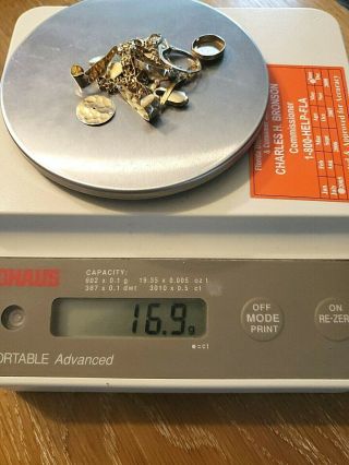 16.  9 Grams Of 14k Scrap Gold.  All And Marked.  Only 92