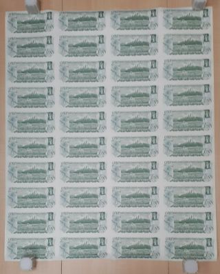 1973 Canada 1 Dollar Bank Note Uncut Sheet Of 40 - 5x8 Format - ECP In Tube 2