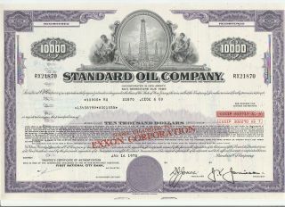 Standard Oil Company Bond Stock Certificate Purple