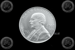 Malta 1 Lira 1972 (manwel Dimech) Silver Commemorative Coin (km 13) Aunc