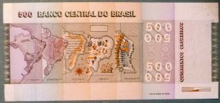 BRAZIL 500 CRUZEIROS AUNC NOTE FROM 1980,  P 196A c,  SIGNATURE 20 2