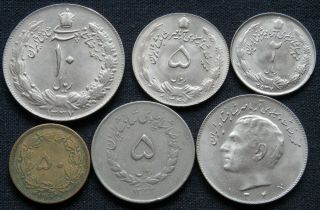 6 Unidetified,  Different Type,  4 Are Unc,  Old Coins From The Days Of The Shah