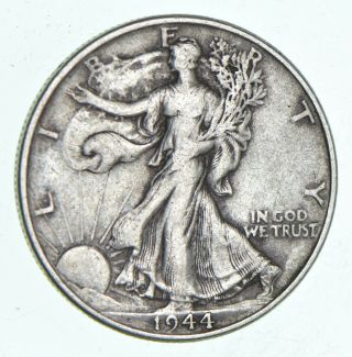 Xf,  1944 Walking Liberty 90 Silver Us Half Dollar - Coin 730