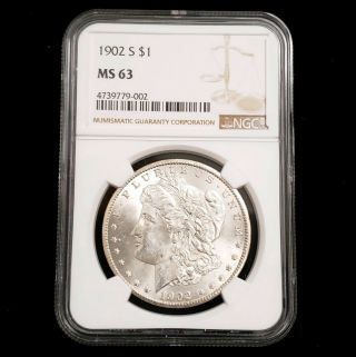 1902 S Us Morgan Silver $1 One Dollar Ngc Ms63 Key Date Collector Coin Ga9002