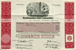 Southwestern Bell Corporation 1984 Old Stock Certificate Share