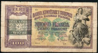 Albania Banknote 1945,  100 Fr. ,
