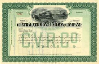 19_ Central Vermont Rw Stock Certificate