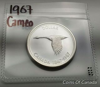 1967 Canada Silver Dollar Uncirculated Coin With Cameo 1867 Goose Coinsofcanada