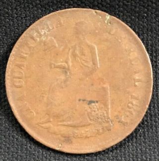 1861 Mexico 1/4 Real Cuartilla Sonora Coin