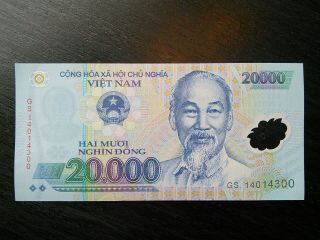 $20,  000 X2 Vietnamese Dong $40,  000 Vietnam Polymer Currency Unc 20000 Vnd 40000