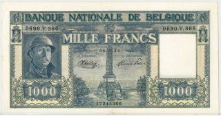 Belgium 1000 Francs 1944 Xf