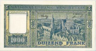 Belgium 1000 Francs 1944 XF 2