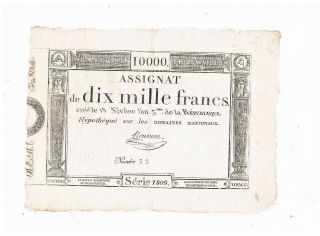 France Pa 82 Revolution Assignat 10000 Francs 1795 Sign Rousseau Vf