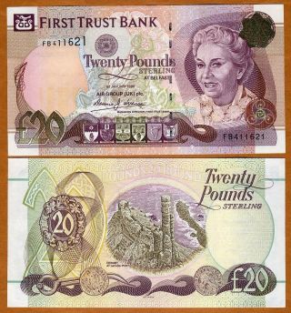 Northern Ireland,  First Trust Bank,  20 Pounds,  1998,  P - 137a,  Unc