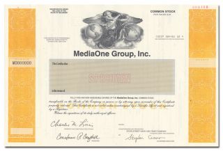 Mediaone Group,  Inc.  Specimen Stock Certificate (us West,  Comcast,  At&t)