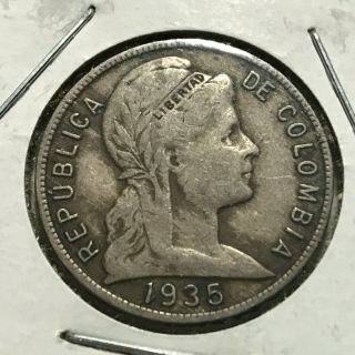 1935 Colombia 5 Centavos Coin