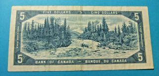 1954 bank of Canada 5 Dollar Note - VF25 2