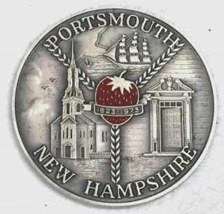 7490c Portsmouth,  N.  H.  Sterling 774 Town Medal,  350th Anniversary 1973