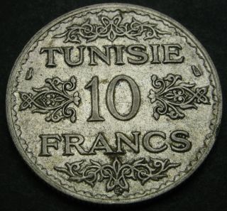 Tunisia 10 Francs Ah 1353 (1934) (a) - Silver - Xf - - 2869