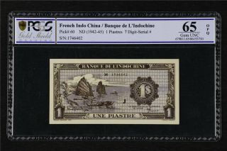1942 - 45 French Indo - China Banque De L 