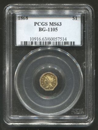 1868 $1 Pcgs Ms63 Bg - 1105