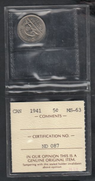 1941 Canada Nickel 5 Cents
