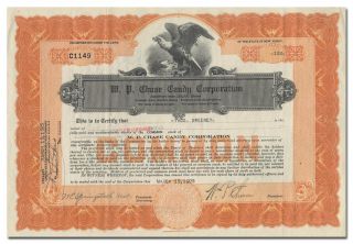 W.  P.  Chase Candy Corporation Stock Certificate (1925,  Brooklyn)