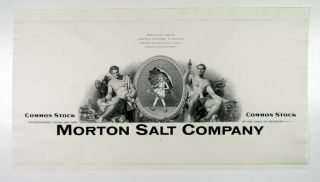 Abn Proof Vignette Morton Salt Co.  1940 - 50 Intaglio India Paper In Black Abn Unc