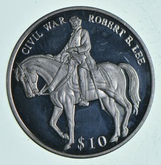 Silver - World Coin - 2000 Liberia 10 Dollars - World Silver Coin - 8.  5g 969